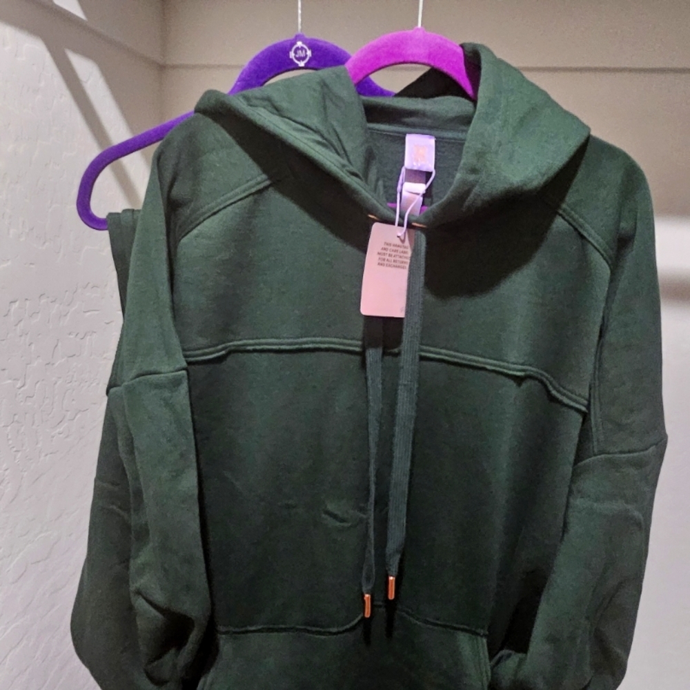 Savage Fenty Xssential Oversized Hoodie and Jogger pants, L, Deep Forest Green